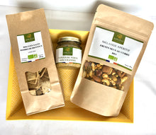 Charger l'image dans la galerie, coffret apéro, bio, apéro bio, angèle confiserie, coffret à offrir, tapenade bio, biscuits apéritif