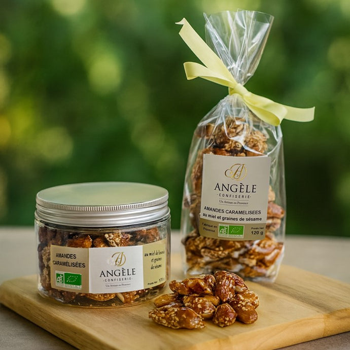 AMANDES CARAMELISEES au miel et au sésame