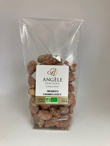 amandes caramélisées, amande bio, chouchous aux amandes , angèle confiserie