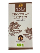 Charger l&#39;image dans la galerie, tablette chocolat bio, tablette chocolat lait, chocolat bio, chocolat artisanal, chocolat fabrication artisanal, chocolat angèle, chocolat amande