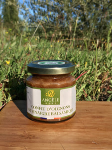 confit d'oignon bio, angele confiserie, oignon au vinaigre balsamique, angèle épicerie, bio