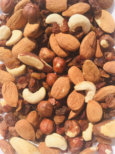 melange fruits secs nature bio, amande, noisette, noix de cajou, raisin sec, noix du Brésil