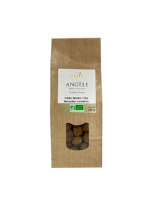 noisette enrobée, noisettes enrobée  bio, noisette bio, angele confiserie, noisettes enrobées chocolat bio