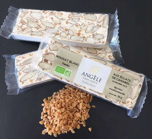 nougat aux eclats de caramel, bio, angele confiserie