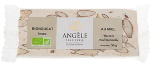 nougat biologique nature au miel, angele confiserie