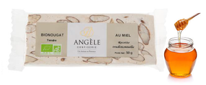 nougat biologique nature au miel, angele confiserie, nougat bio