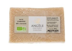 pate d'amande biologique 100% bio, sans gluten, vegan. barre énergétique. 60% d'amande